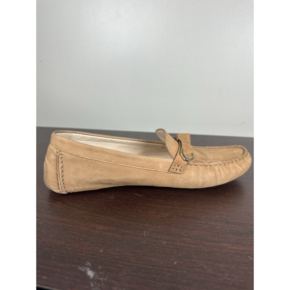 Cole Haan Evelyn Bow Driver Loafer Birch Beige Nubuck Size 9.5 Women’s - Picture 7 of 10